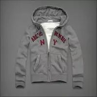 hommes jacke hoodie abercrombie & fitch 2013 classic x-8049 fleur grise